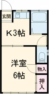 Kハイツ1号棟【8号室】の間取り