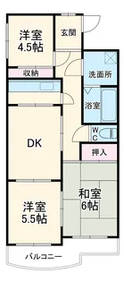 レジデンス浜野Ⅱ【303号室】の間取り