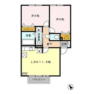 ソレアード壱番館【1階】の間取り