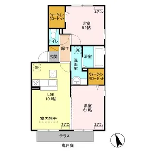 アンジュームG【1階】の間取り
