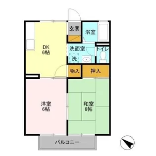 ネオシティ中島A・B【2階】の間取り