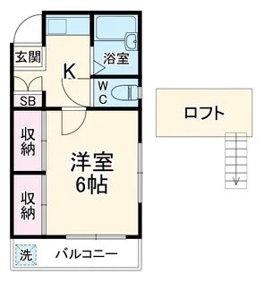 橘ハイツ東千葉【2階】の間取り