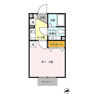 ジュネス・モナリエ【2階】の間取り