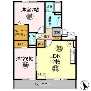 メゾンドォ渕谷 AB【1階】の間取り