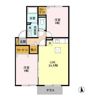 サンアベニューII【1階】の間取り