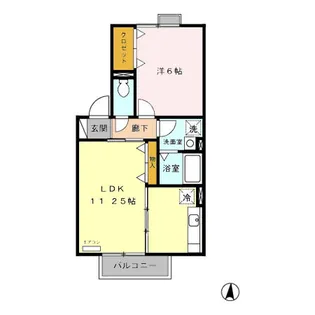 ハイツ・プリマベーラ【1階】の間取り