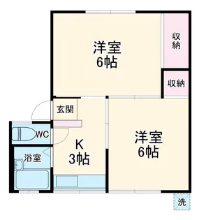 若松コーポ2号館【1階】の間取り