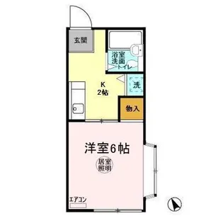 シティハイム アサノ A・B【B110号室】の間取り