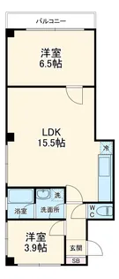 松樹マンション【4階】の間取り