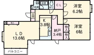 シルバラード【6階】の間取り