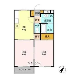 クリスタルパレス【2階】の間取り