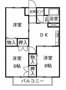 グリーンパーク【102号室】の間取り