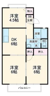 サニーコーポ富士見A【2階】の間取り