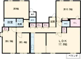 グランドコートA棟【5階】の間取り