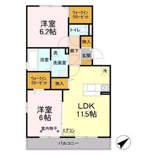 ハピネスⅡ【1階】の間取り
