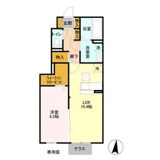 フェリオ・ヴィアーレ【1階】の間取り