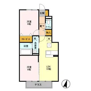 クレールアイキョウC【1階】の間取り