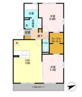カーサ インテヴィラⅡ【2階】の間取り