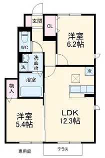 オリオンクレストA【1階】の間取り