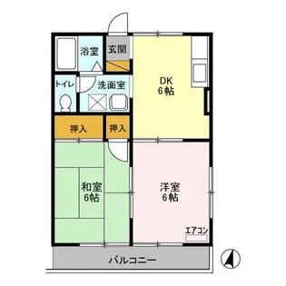 ヴェルデめいわ A【2階】の間取り