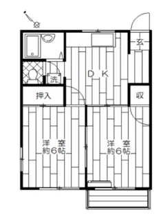 フラワーハイツ真砂A棟【2階】の間取り