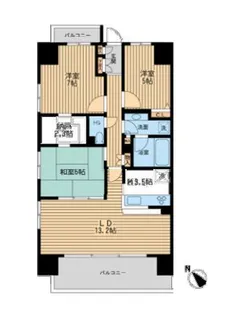 エコロジー千葉みなとレジデンス【6階】の間取り