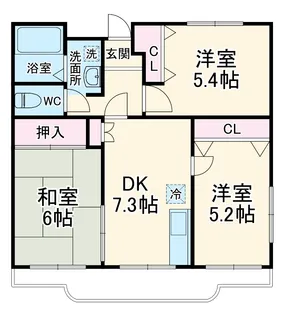 ルミエール若葉【1階】の間取り