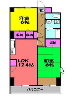 カインドコート【101号室】の間取り