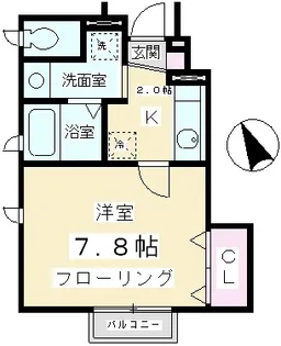 ウインドヒル玉川【1階】の間取り