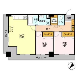 オーシャンビュー壱番館【19階】の間取り