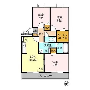 ロイヤルクレッセント西登戸【3階】の間取り