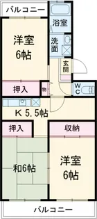 リバーサイドパーク【3階】の間取り