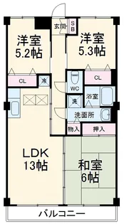 フィールドハウス青葉伍番館【3階】の間取り