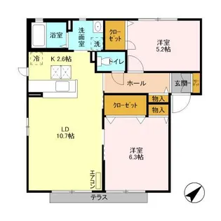 エバーグリーン 八番館【1階】の間取り
