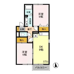 クレールシャンブル A・B【1階】の間取り