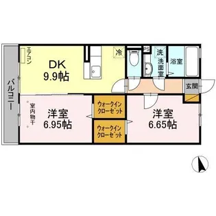 コーポスカイG【2階】の間取り