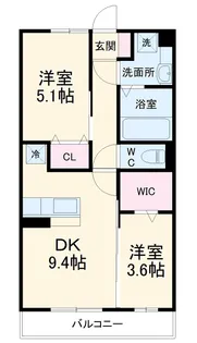コーポスカイG【2階】の間取り