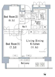 パークアクシス千葉新町【13階】の間取り