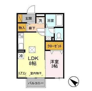 ブルーメ小倉【1階】の間取り