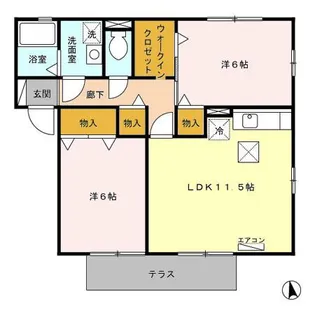 ベネツォーネ B【1階】の間取り