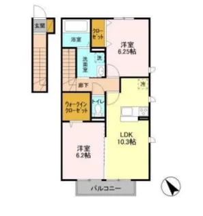 ピーノフォーリア 弐番館【2階】の間取り