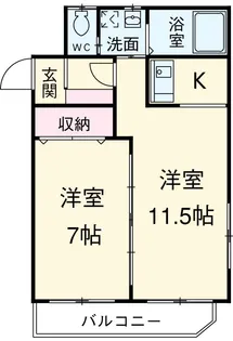 ノーブルステージ神明町【2階】の間取り