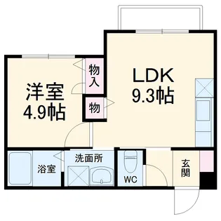 セブンスK【B-106号室】の間取り