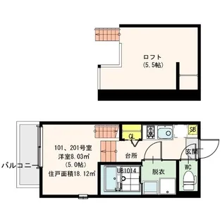 スマイル本千葉【1階】の間取り