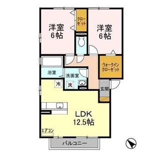 グリーンコート貝塚 2号館【2階】の間取り