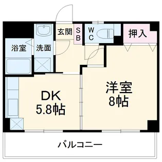 ヒルズ雅【2A号室】の間取り