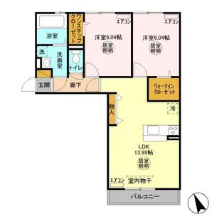 ハーモニックコート羽鳥野 A【2階】の間取り