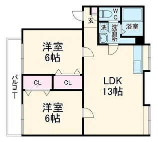 クリスタル浦和【1階】の間取り