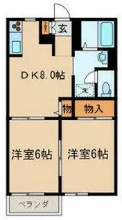 アビタシオン松江B【2階】の間取り