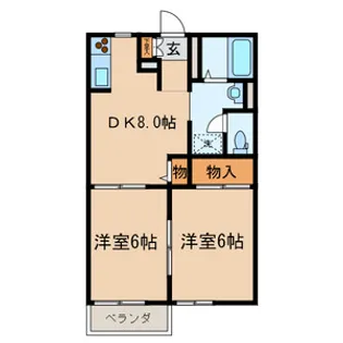 アビタシオン松江B【2階】の間取り